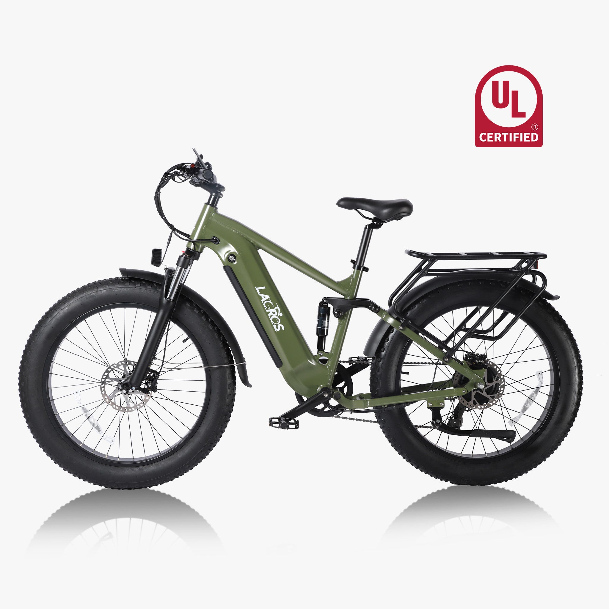 Lacros Thunder Electric Bike, 1400W Peak Power, 26-Inch by 4-Inch All-Terrain Fat Tires, Dual Shock Absorbers for Enhanced Stability, 48V 20AH Samsung Lithium-Ion Battery, Ideal for Mountain Biking and Urban Exploration