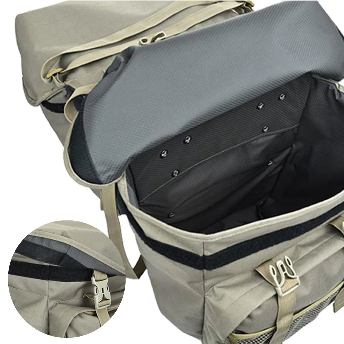 Official Lacros pannier storage and reflective detail view